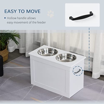 PawHut Elevated Dog Feeder with Storage for Large Pets
