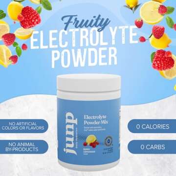JUNP Electrolytes Powder No Sugar No Carbs – Berry Lemonade Keto Electrolyte Drink Mix - Potassium...