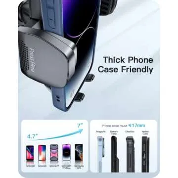 APPS2Car Phone Holder for Car Windshield/Dashboard/Window, Cell Phone Mount for Car Truck, Compatible with iPhone, Samsung, Google, LG and More