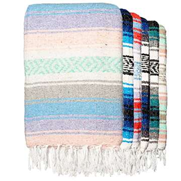 Andrew James Premium Authentic Mexican Blankets - Traditional Handmade Woven Throw Blanket - Perfect for Yoga, Beach, Home Decor, Camping, (Dreamers)