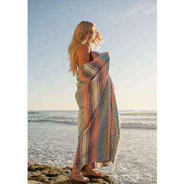 Andrew James Premium Authentic Mexican Blankets - Traditional Handmade Woven Throw Blanket - Perfect for Yoga, Beach, Home Decor, Camping, (Dreamers)
