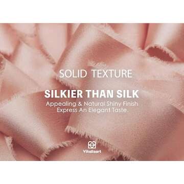 Vitalizart Pink Silk Satin Ribbon 1 Inch x 15 Yard Wooden Spool Handmade Frayed Ribbon for Gift Wrapping Baby Shower Wedding Bridal Bouquets Holiday Decor 3 Rolls x 5 Yard