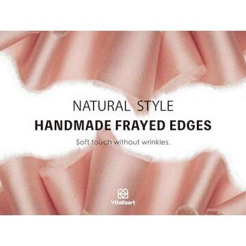 Vitalizart Pink Silk Satin Ribbon 1 Inch x 15 Yard Wooden Spool Handmade Frayed Ribbon for Gift Wrapping Baby Shower Wedding Bridal Bouquets Holiday Decor 3 Rolls x 5 Yard