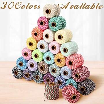 30 Rolls Colourful Bakers Twine for Crafts 2mm Cotton String Craft String Wrapping Wedding Home Deco...