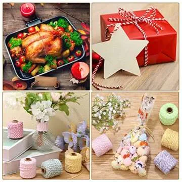 30 Rolls Colourful Bakers Twine for Crafts 2mm Cotton String Craft String Wrapping Wedding Home Decor Gardening