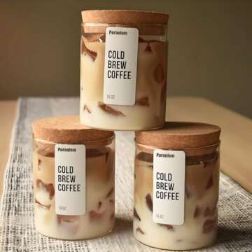 Poranlem Iced Coffee Candle 15 oz 450ml Latte Coffee with Ice Cube Design Handmade Home Scented Arom...