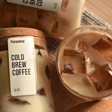 Poranlem Iced Coffee Candle 15 oz 450ml Latte Coffee with Ice Cube Design Handmade Home Scented Aromatherapy Candles Gifts for Women Lovers Her Birthday Valentine Room Decor