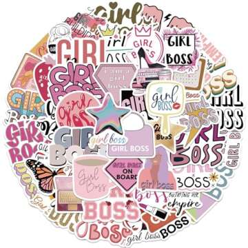 Girl BOSS Stickers,50 PCS Aesthetic Waterproof Stickers,Vinyl Stickers for Water Bottle,Laptop,Phone,Skateboard Stickers for Teens Girls Kids (Girl BOSS)