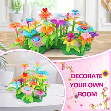 GILI Flower Garden Building Stacking Toys - Build a Bouquet Sets for 4 5 6 Year Old Toddler Girls Ar...