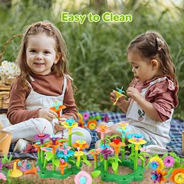 GILI Flower Garden Building Stacking Toys - Build a Bouquet Sets for 4 5 6 Year Old Toddler Girls Arts and Crafts for Little Kids Age 3yr Up Best Top Christmas Birthday Gifts for Creativity Play