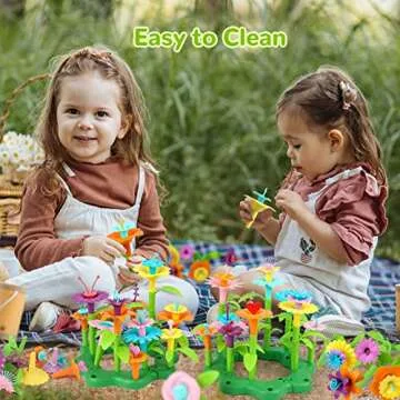 GILI Flower Garden Building Stacking Toys - Build a Bouquet Sets for 4 5 6 Year Old Toddler Girls Arts and Crafts for Little Kids Age 3yr Up Best Top Christmas Birthday Gifts for Creativity Play