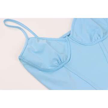 Meladyan Women Sexy Long Sleeve Mesh Crop Top Open Front Cover Up Spaghetti Strap Slim Fit Corset Ca...