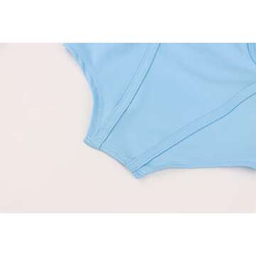 Meladyan Women Sexy Long Sleeve Mesh Crop Top Open Front Cover Up Spaghetti Strap Slim Fit Corset Cami 2 Pieces Clubwear Sky Blue