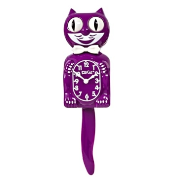 Kit Cat Klock Gentlemen (Boysenberry) - Vintage Charm Wall Clock with Rolling Eyes and Wagging Tail