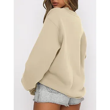 Cozy Oversized Crew Neck Pullover for Women | ANRABESS