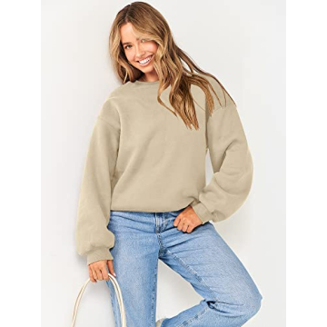 Cozy Oversized Crew Neck Pullover for Women | ANRABESS