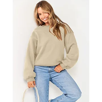 Cozy Oversized Crew Neck Pullover for Women | ANRABESS