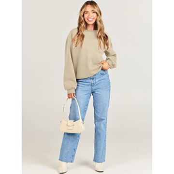 Cozy Oversized Crew Neck Pullover for Women | ANRABESS