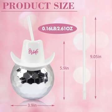Disco Ball Cup - Fun Bride Cup with 20 Oz Capacity