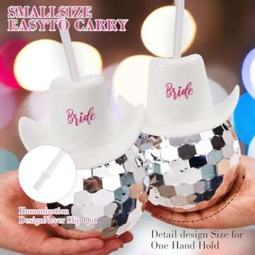 Disco Ball Cup - Fun Bride Cup with 20 Oz Capacity