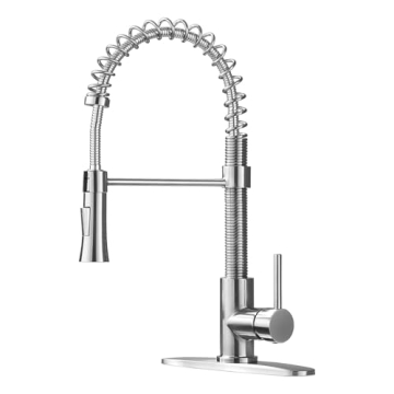 KINGO HOME Brushed Nickel Kitchen Faucet with Pull Down Sprayer