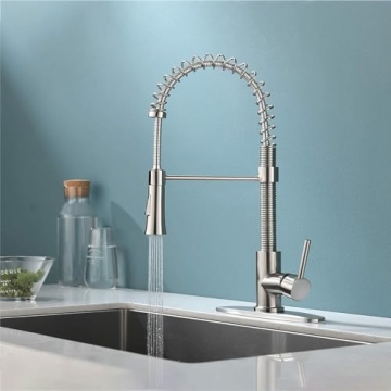 Kingo Home Brushed Nickel Kitchen Faucet with Sprayer