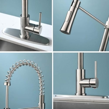Kingo Home Brushed Nickel Kitchen Faucet with Sprayer
