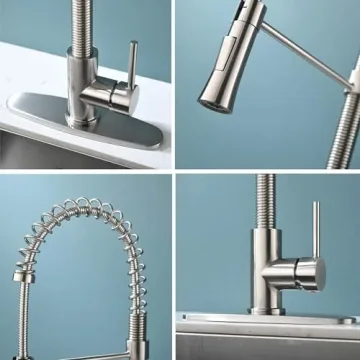 Kingo Home Brushed Nickel Kitchen Faucet with Sprayer