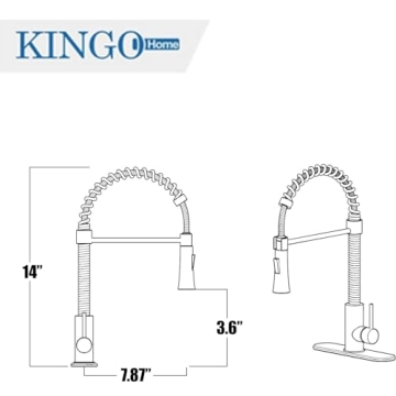 Kingo Home Brushed Nickel Kitchen Faucet with Sprayer