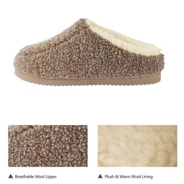 Gumusservi Unisex Slippers with Cozy Memory Foam and Anti-Slip Rubber Sole, Warm Fluffy Fleece Lining and Breathable House Shoes for Indoor Outdoor for Women and Men-Brown-9W / 7M