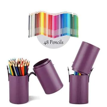 Narwey Purple Makeup Brush Holder Case for Women