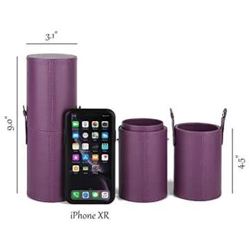 Narwey Purple Makeup Brush Holder Case for Women