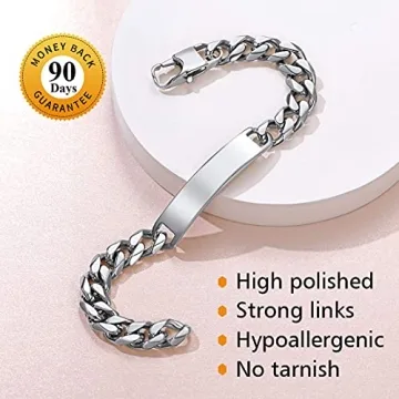 Customizable Stainless Steel Cuban Link Bracelet for Men