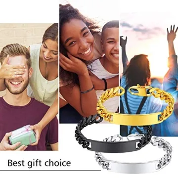 Customizable Stainless Steel Cuban Link Bracelet for Men