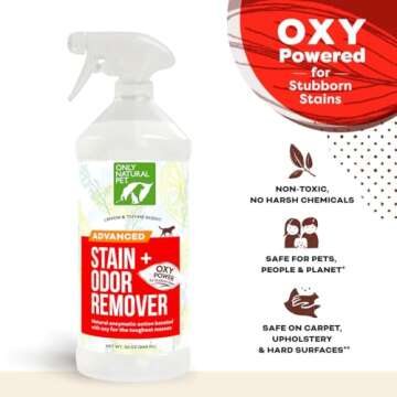 Only Natural Pet Advanced Dog Stain + Odor Remover with Oxy, All-Natural Professional Strength Enzym...
