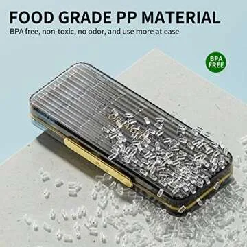 OFIDUS 21 Cells 3 Times a Day Pill Organizer - Large Capacity Waterproof and Moistureproof Daily Pill Case Removable Separate Cell 21 Days Pill Organizer Suitable for Travel and Everyday(Green)