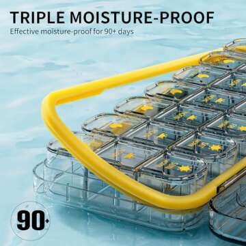 OFIDUS 21 Cells 3 Times a Day Pill Organizer - Large Capacity Waterproof and Moistureproof Daily Pill Case Removable Separate Cell 21 Days Pill Organizer Suitable for Travel and Everyday(Green)