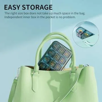 OFIDUS 21 Cells 3 Times a Day Pill Organizer - Large Capacity Waterproof and Moistureproof Daily Pill Case Removable Separate Cell 21 Days Pill Organizer Suitable for Travel and Everyday(Green)