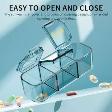 OFIDUS 21 Cells 3 Times a Day Pill Organizer - Large Capacity Waterproof and Moistureproof Daily Pill Case Removable Separate Cell 21 Days Pill Organizer Suitable for Travel and Everyday(Green)