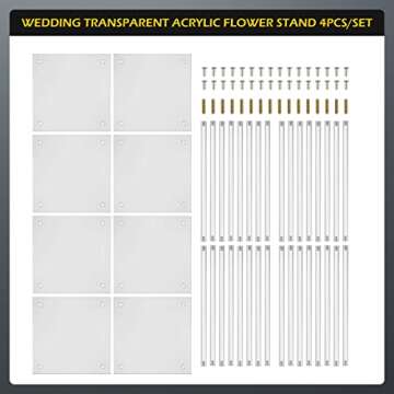 Dyna-Living Acrylic Flower Stand for Wedding 4pcs 31.5 inch Tall Flower Vases for Centerpieces Flowe...