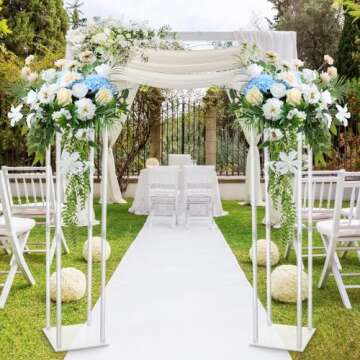 Dyna-Living Acrylic Flower Stand for Wedding 4pcs 31.5 inch Tall Flower Vases for Centerpieces Flowers Vases Clear Flower Column Stand for Table Weddings Parties Decoration (31.5 inch 4pcs)