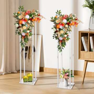Dyna-Living Acrylic Flower Stand for Wedding 4pcs 31.5 inch Tall Flower Vases for Centerpieces Flowers Vases Clear Flower Column Stand for Table Weddings Parties Decoration (31.5 inch 4pcs)