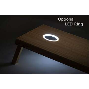 Tailgating Pros Cornhole Boards - 4'x2' & 3'x2' Cornhole Game w/Carrying Case & Set of 8 Corn Hole Bags - 150+ Color Combos! Optional LED Lights