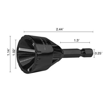 Jerax tools Tungsten Carbide Chamfering Drill Bit 1/4" to 3/4" Uniburr, Bolt Thread Repair Tool for Removing Burr, Quick Release Hex Shank Deburring Tool for Metal, Rod, Tube, Screw, Dowel, Sheet,Pipe
