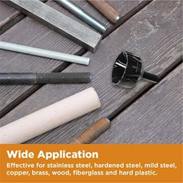 Jerax tools Tungsten Carbide Chamfering Drill Bit 1/4" to 3/4" Uniburr, Bolt Thread Repair Tool for Removing Burr, Quick Release Hex Shank Deburring Tool for Metal, Rod, Tube, Screw, Dowel, Sheet,Pipe