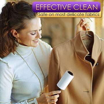 Lint Rollers Pet Hair Value Pack of 450 Sheets / 5 Refills, Sticky Roller Pet Hair, Lint Remover Dog Hair, Cat Hair, Fuzz, Animal Fur, Large Lint Removal Roller Clothe, Couch, Furniture. Stick Roller