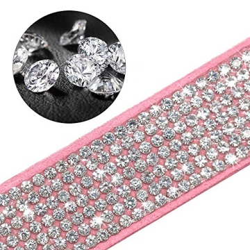 Beirui Rhinestone Dog Collar and Leash Set for Pets