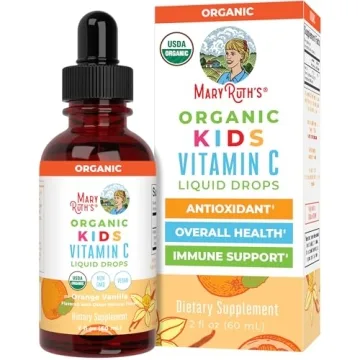 USDA Organic Kids Vitamin C Drops by MaryRuth’s | Vegan Vitamin C Immune Support Supplement for Ag...