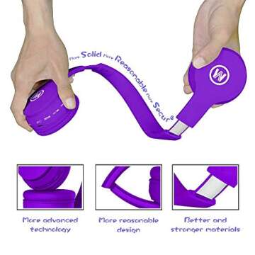 Mokata Kids Headphones Bluetooth 5.3 60H Play Time Wireless Kids Volume Limited 85 /110dB Over Ear Foldable Protection Headset with Mic AUX 3.5mm for Boys Girls Child School Pad Tablet Purple