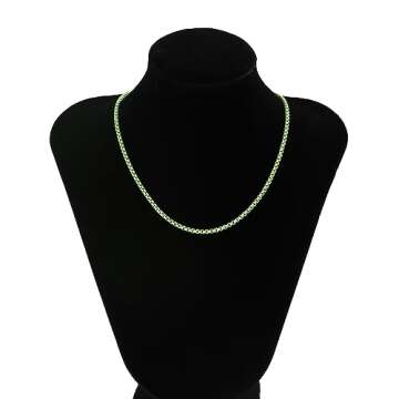 Aonklot Stocking Stuffers Holiday Outfits for Women 2024 Neon Accessories Neon Necklace for Women Colorful Beaded Necklace Box Chain Necklace 80s 90s Outfits for Women